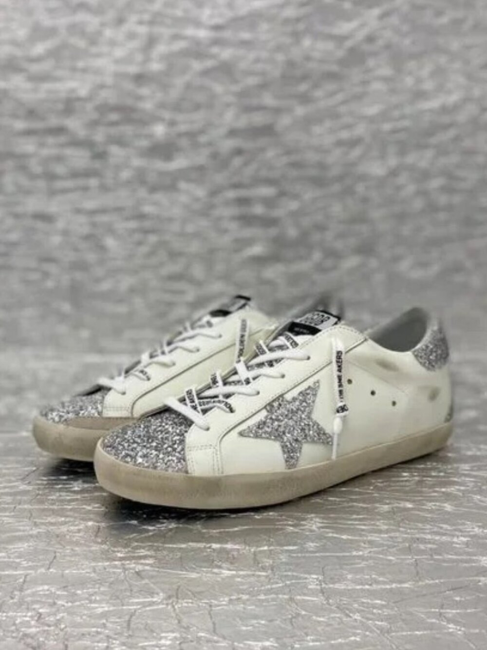 Golden Goose women shoes Sneakers with Silver Glitter Star